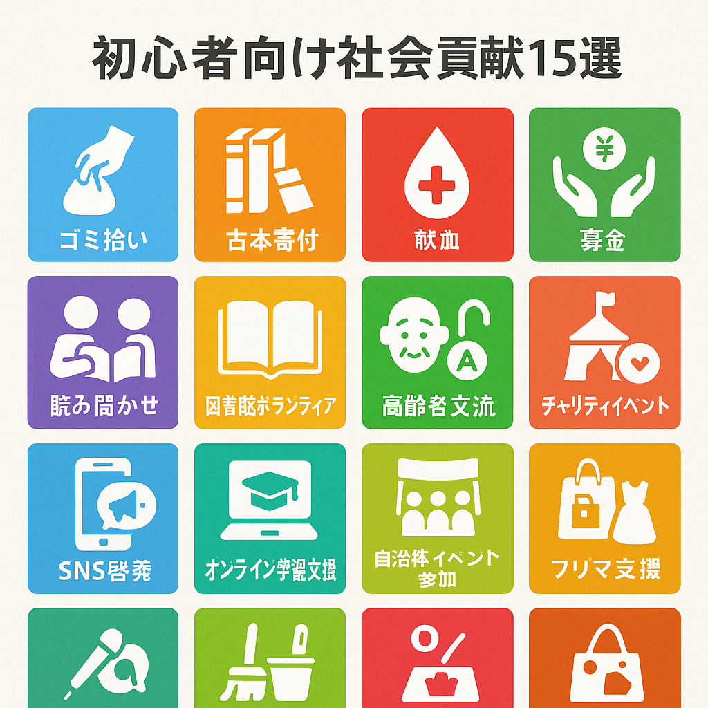 初心者向けの社会貢献を一覧にまとめました。